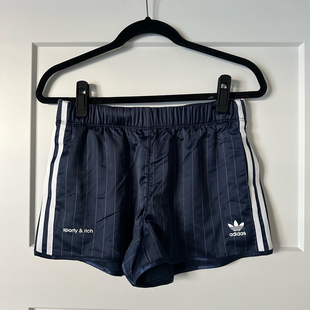 Adidas Sporty & Rich Navy Blue Athletic Shorts